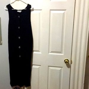 Black dress with splits & beautiful silver buttons